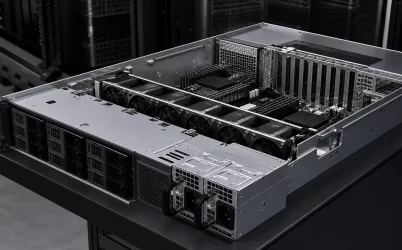 2U server chassis with integrated power supply modules