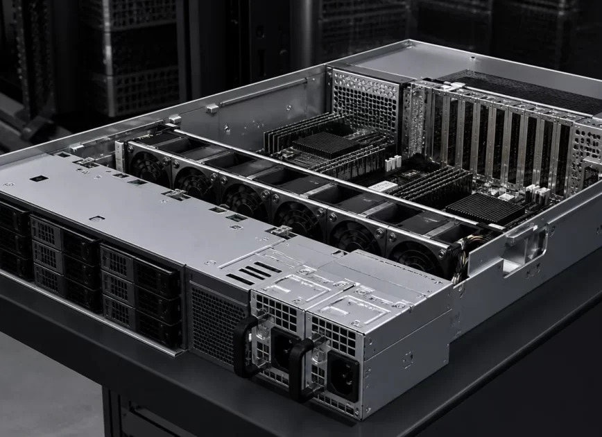 2U server chassis with integrated power supply modules