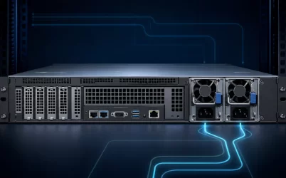 Compact server with dual hot-plug redundant power modules