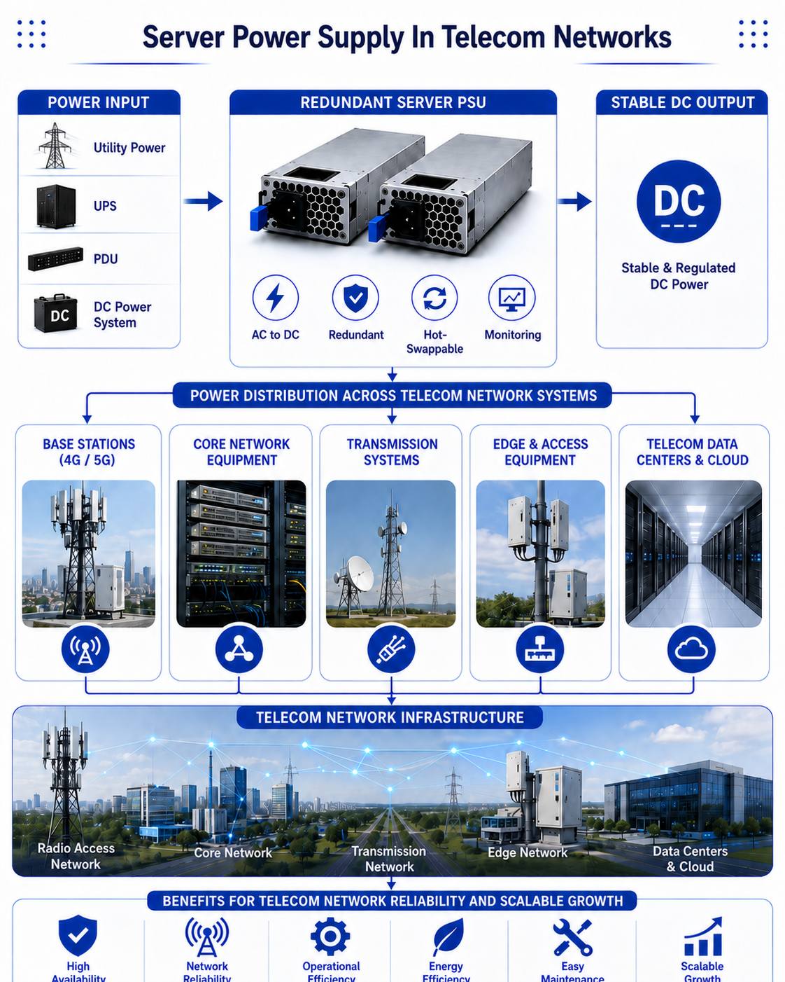 Server Power Supplies in Telecom Networks