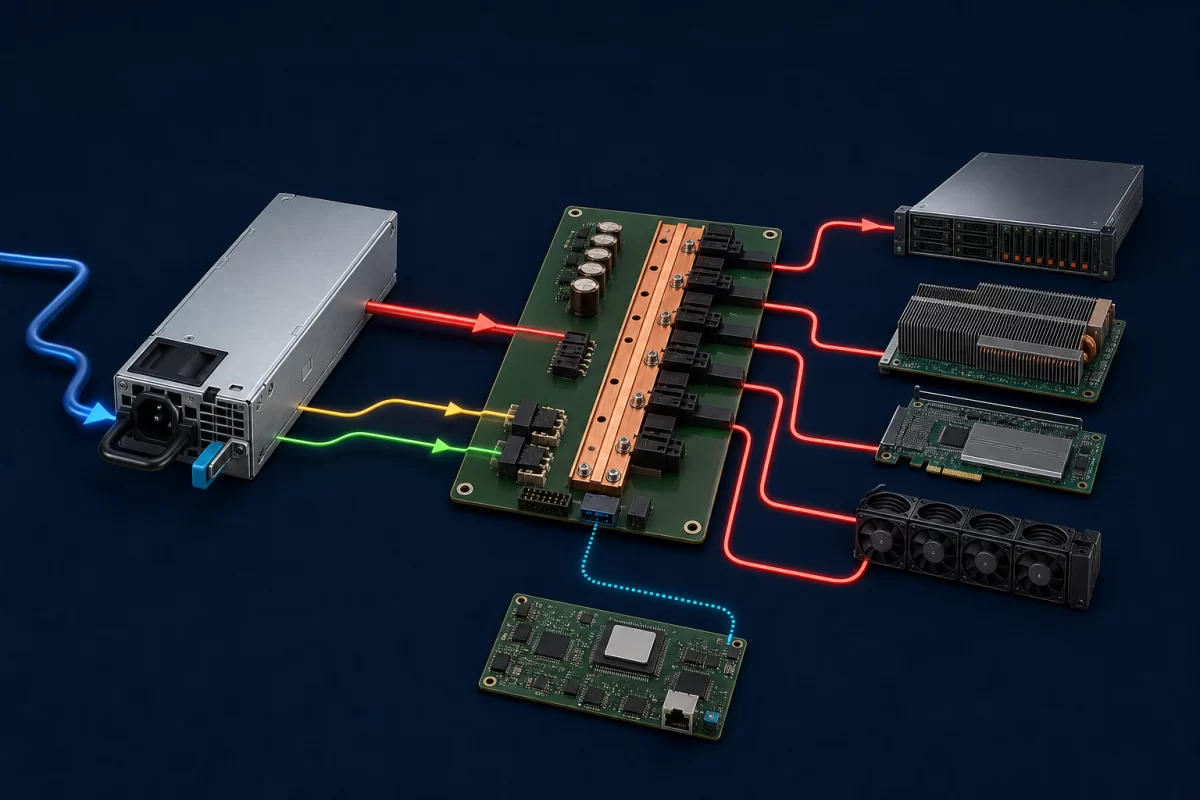 CRPS module connected to a PDB server loads and management controller