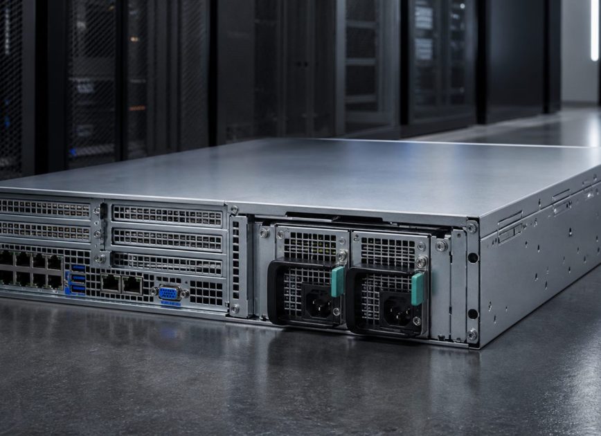 Complete rack server with dual hot-swap power supply modules