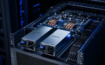 Redundant CRPS modules connected to a power distribution board