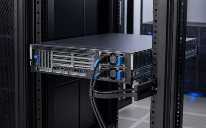 Rackmount server with complete redundant power supply modules and service clearance