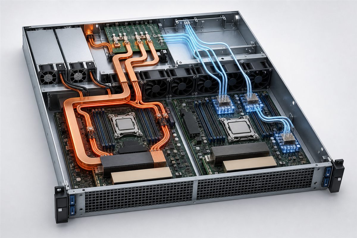 Server chassis comparing higher-current and lower-current internal power distribution paths