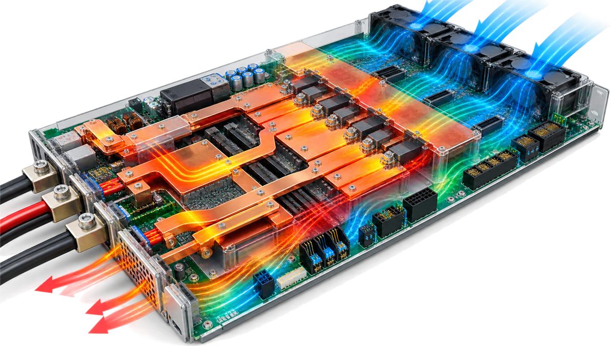 Thermal and current path evaluation for a 2200W redundant server PSU and PDB