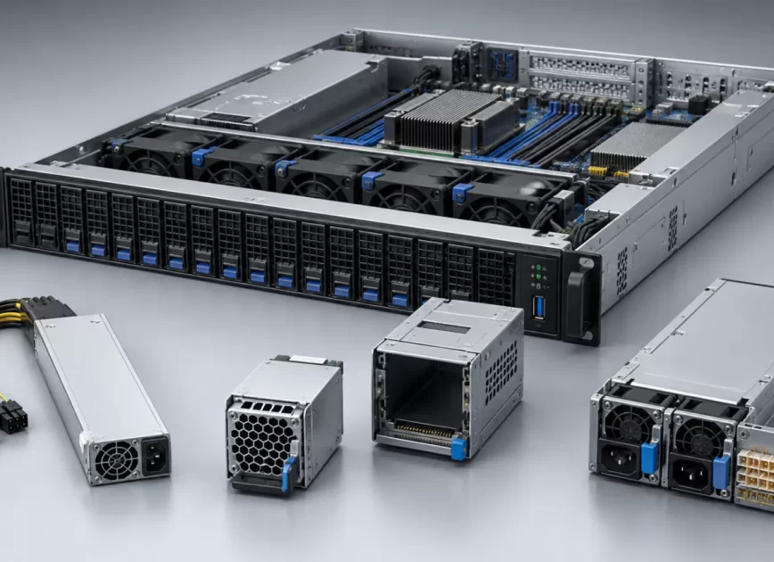 Complete rack server chassis with several server power-supply form-factor ecosystems