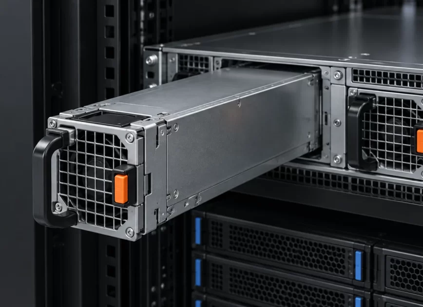 1500W class hot swap server power supply module in rack chassis