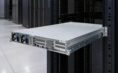Complete rack server with removable power modules in a data-center setting