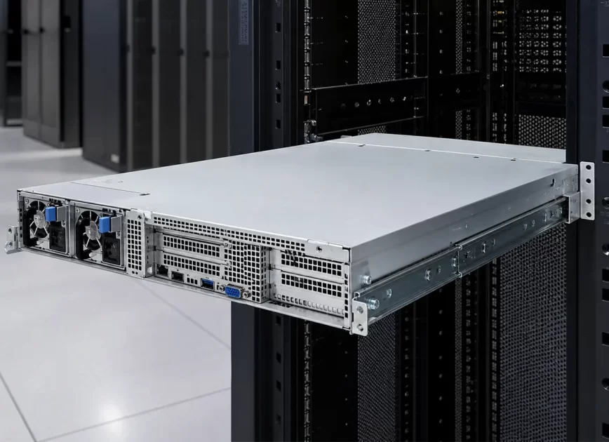 Complete rack server with removable power modules in a data-center setting