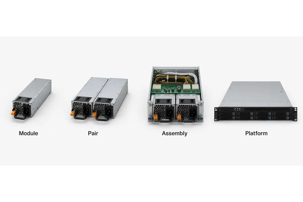 Complete server power supply scopes ranging from one module to a full server platform