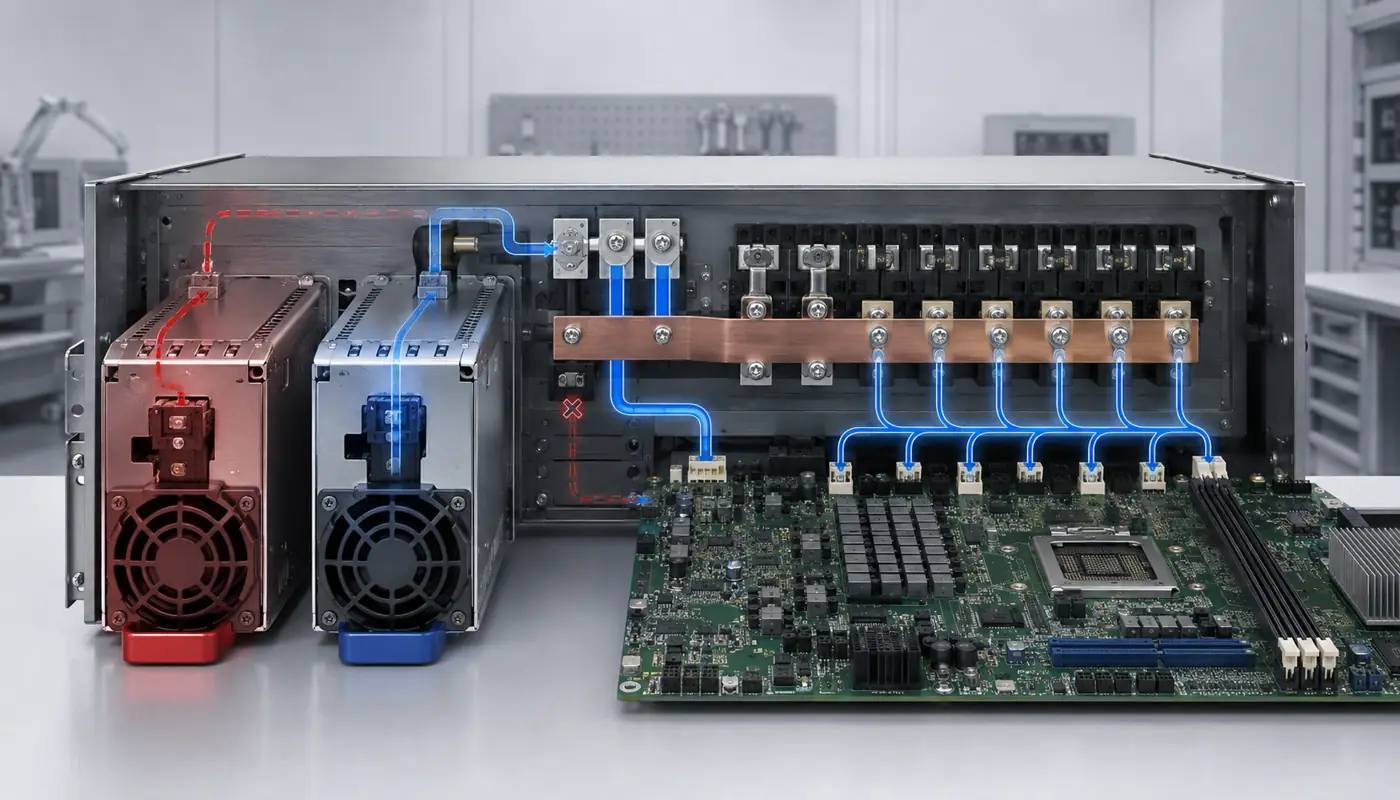 CRPS redundant backplane surviving power path after module failure
