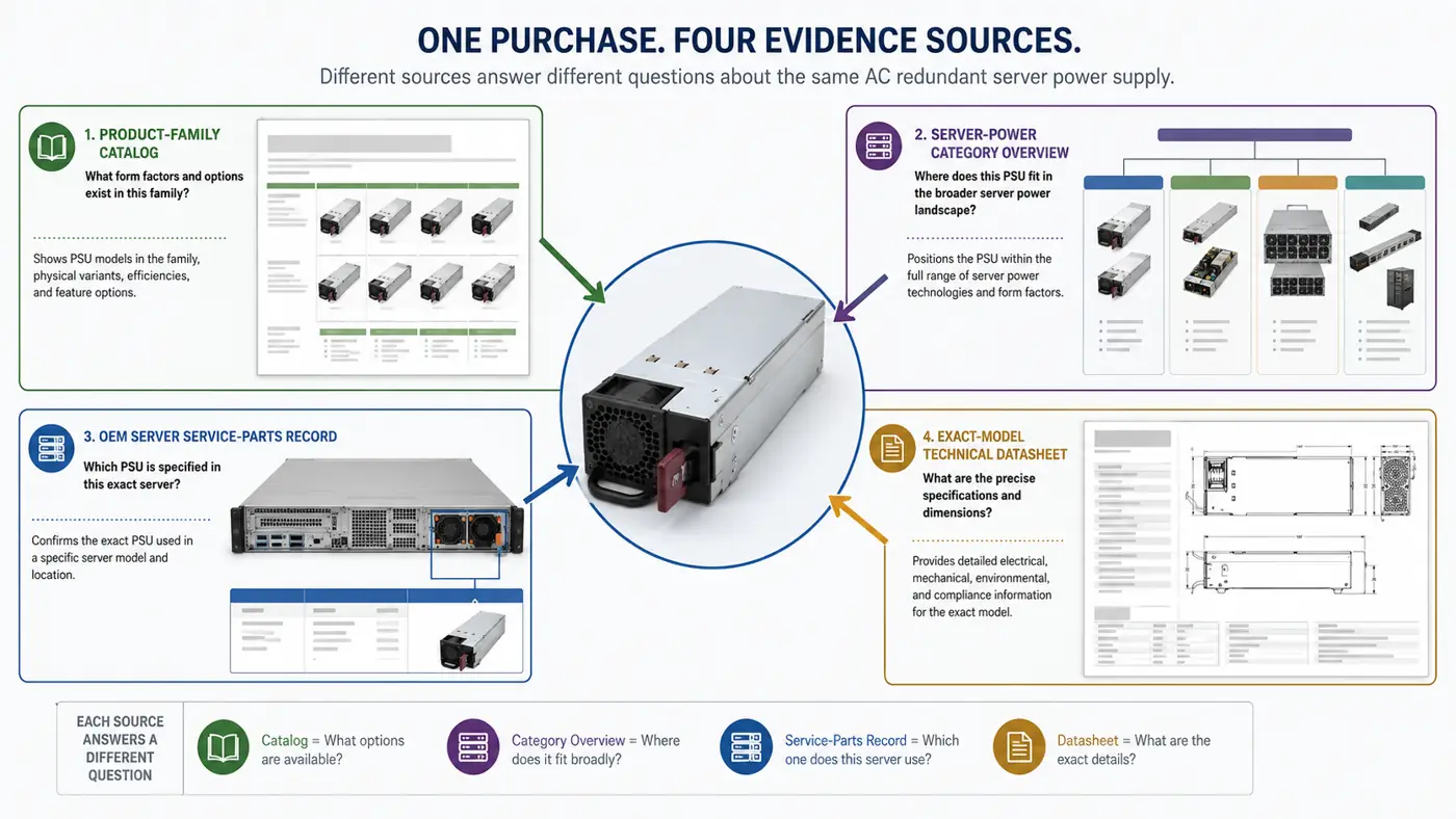 diagram comparing psu series manufacturer category oem parts channel and exact model sources