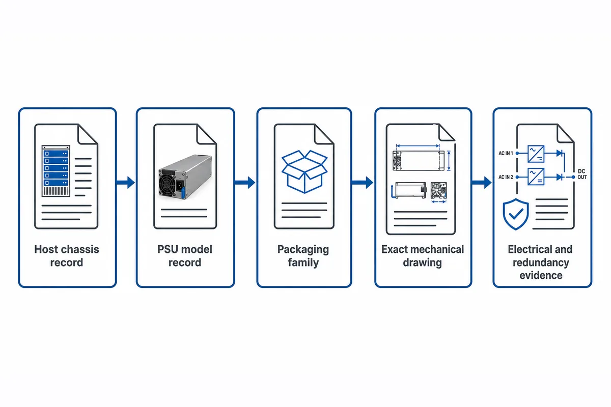 Evidence routing flow for evaluating server power supply size candidates