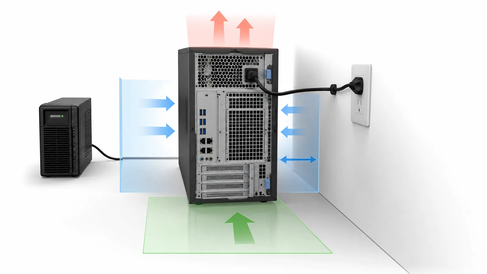 fixed and removable tower server power supply architectures