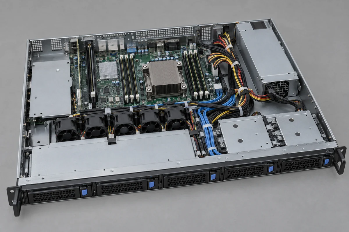 Flex server supply cable routing