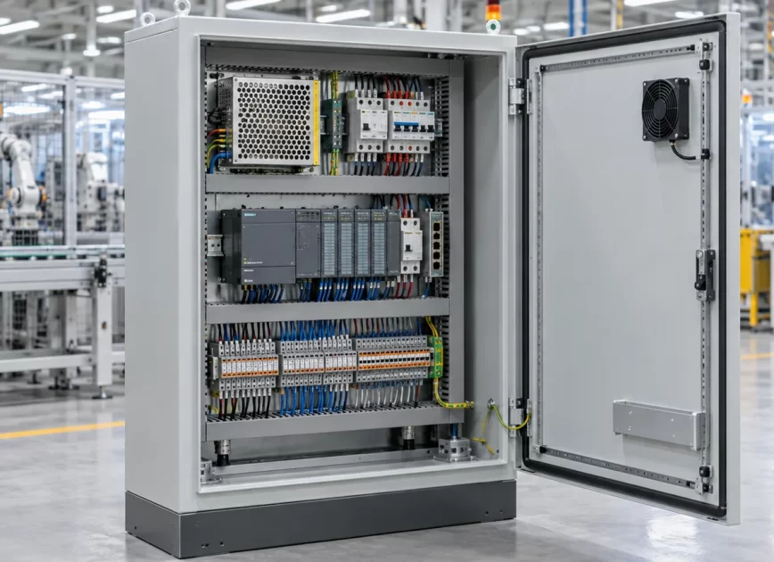 Industrial control cabinet power distribution
