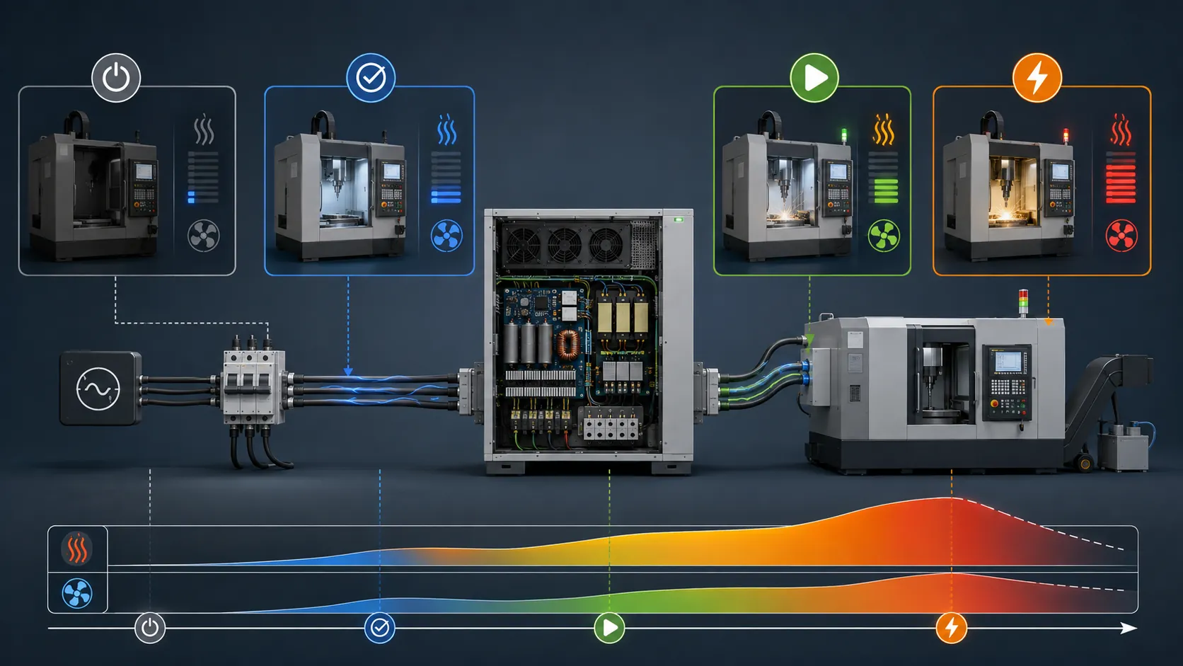 Industrial power supply efficiency measurement boundary from AC input to DC load