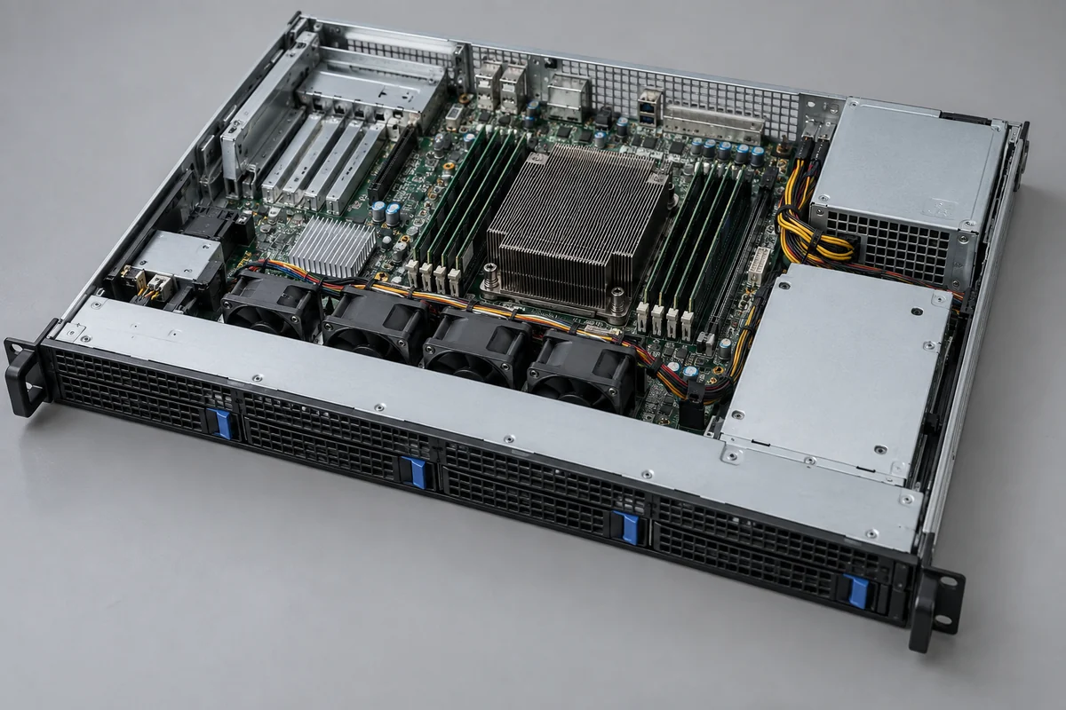 One U server power airflow channel