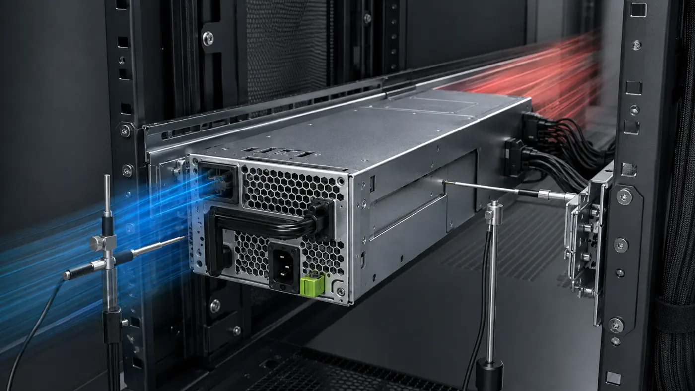 Rack power supply thermal characterization airflow