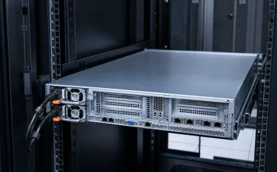 Rack server with redundant power supply modules in a data center