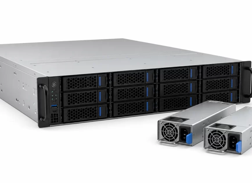 Rack server with two complete redundant hot-plug power supply modules