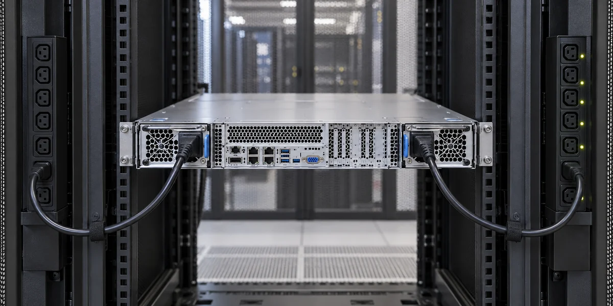 Redundant server module under surviving feed