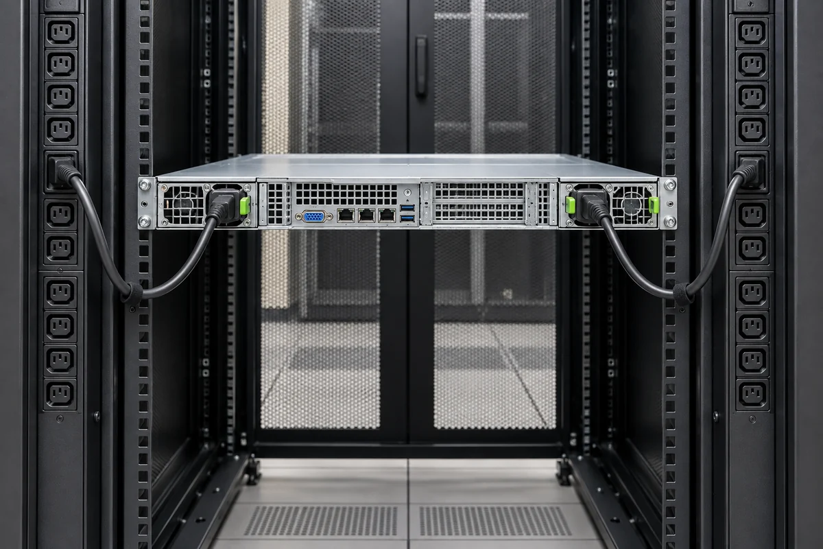 Separate rack PDU power feeds