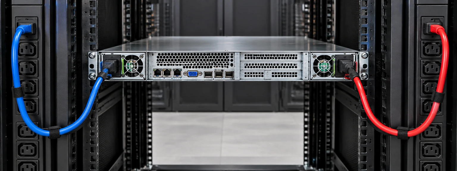 Server dual power feed separation in rack