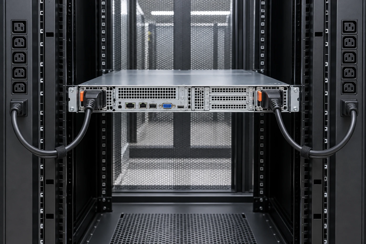 Server input service boundaries with separated rack PDUs
