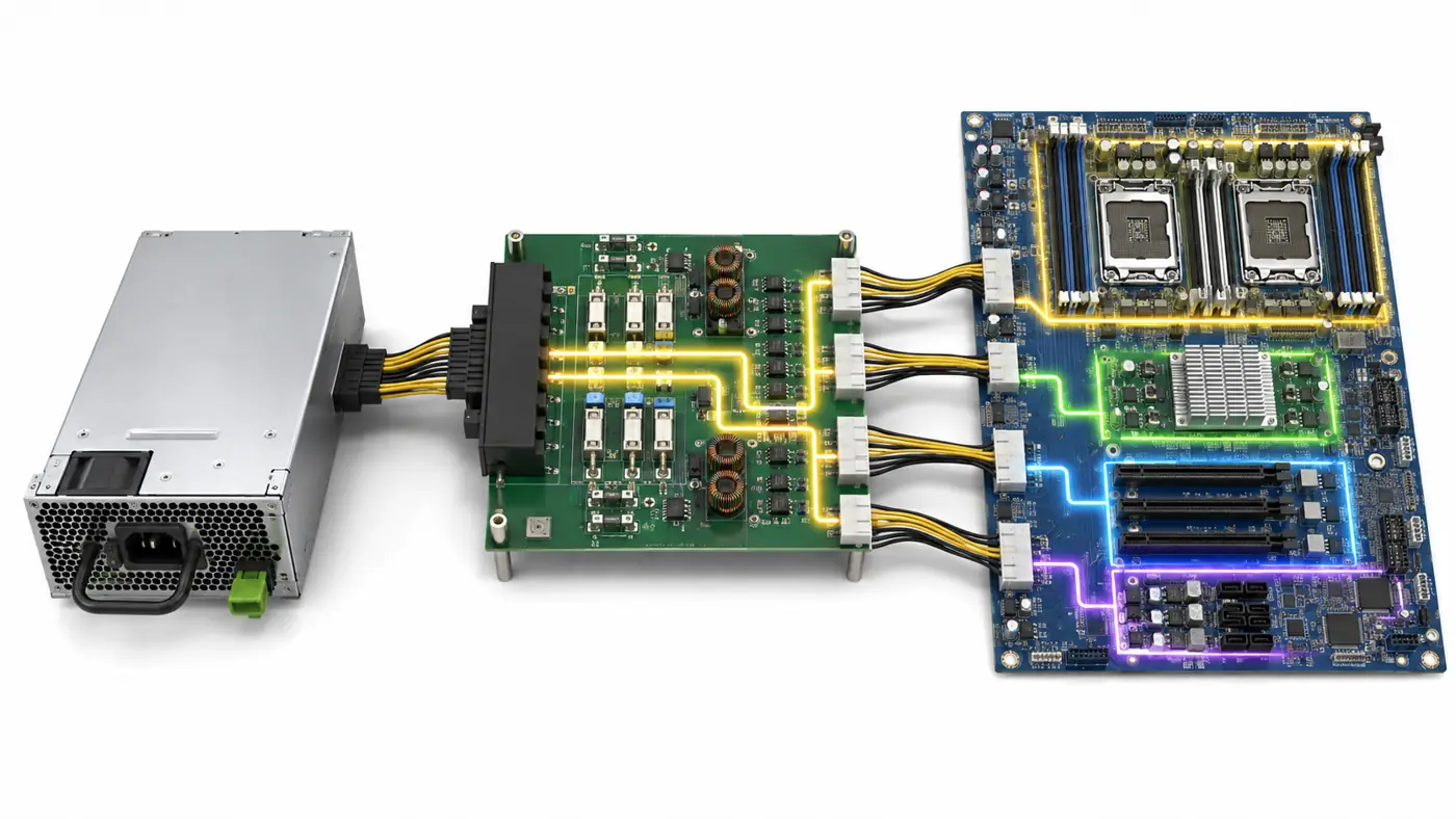 server pdb boundary between power modules host loads management signals and chassis