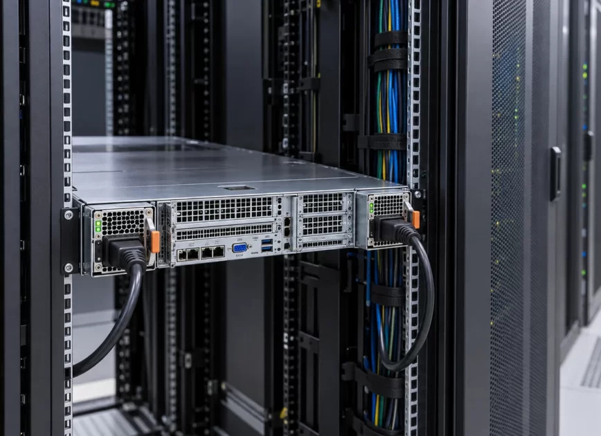 Server redundant power modules in rack