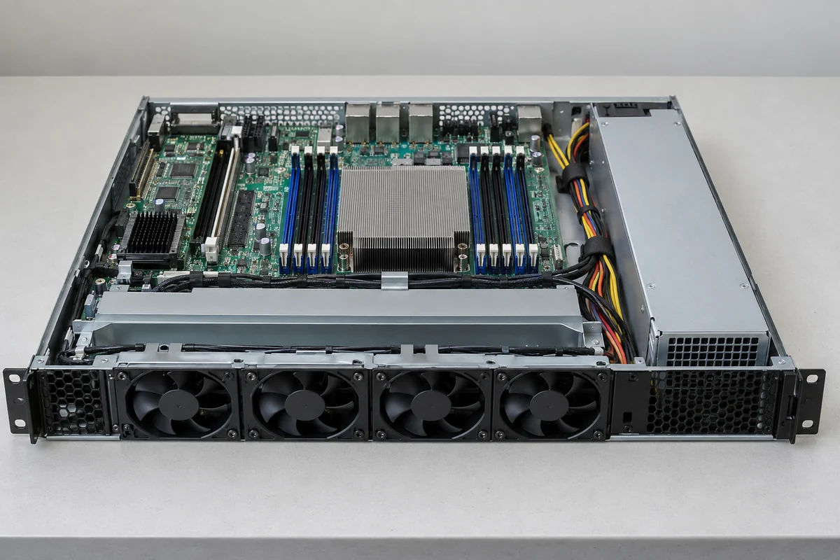 Slim server supply fan air path