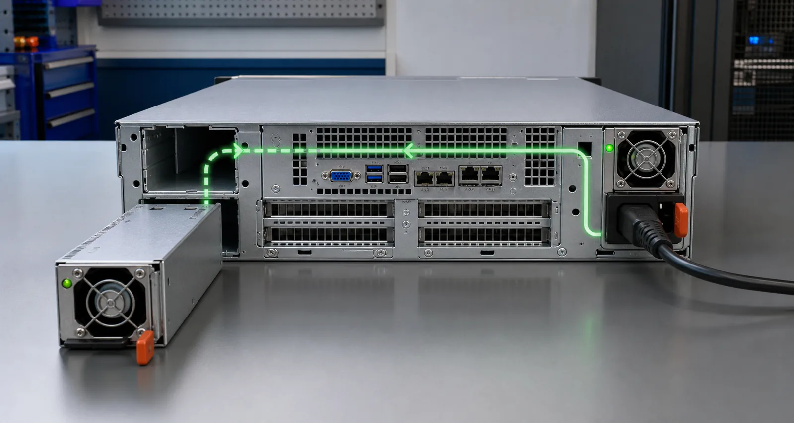 Surviving Server Power Module Supplying the Rack Server