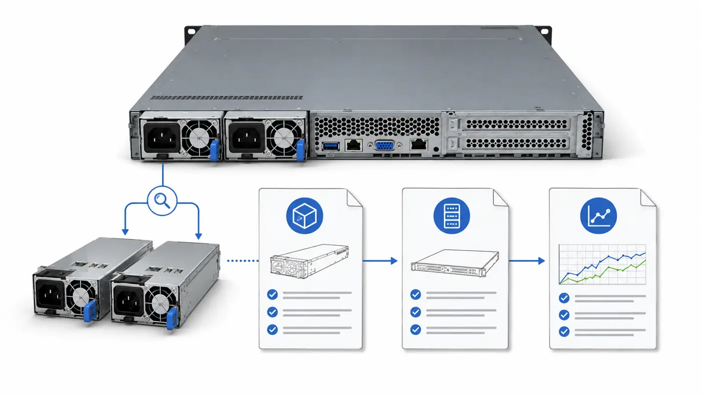 three record audit linking a server psu model to manufacturer platform and eighty plus records