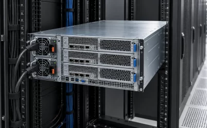 Three U rack server power bay