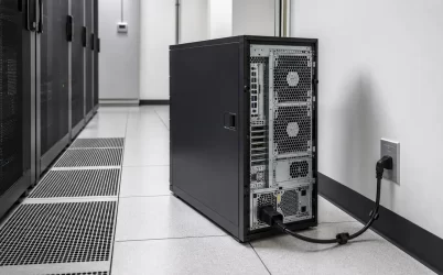 Tower server power installation site