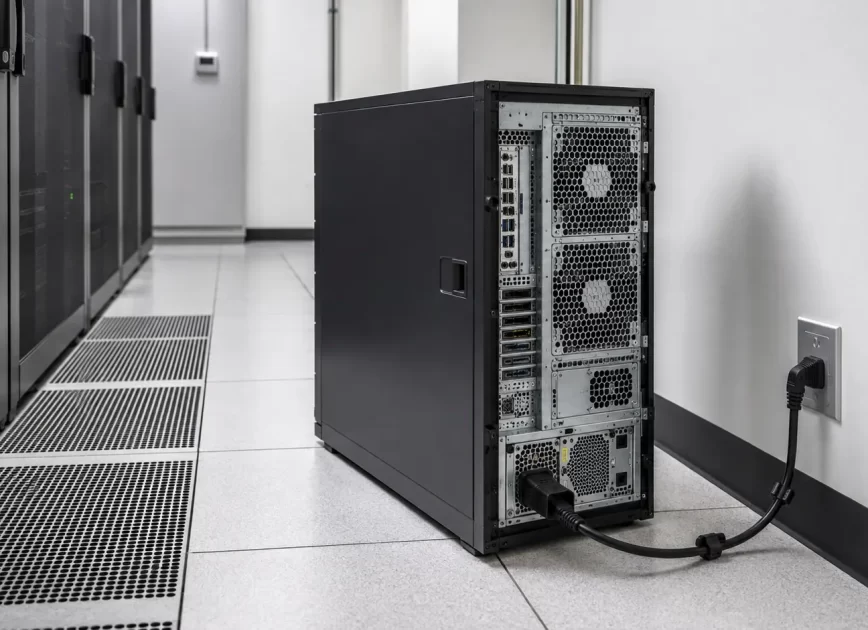 Tower server power installation site