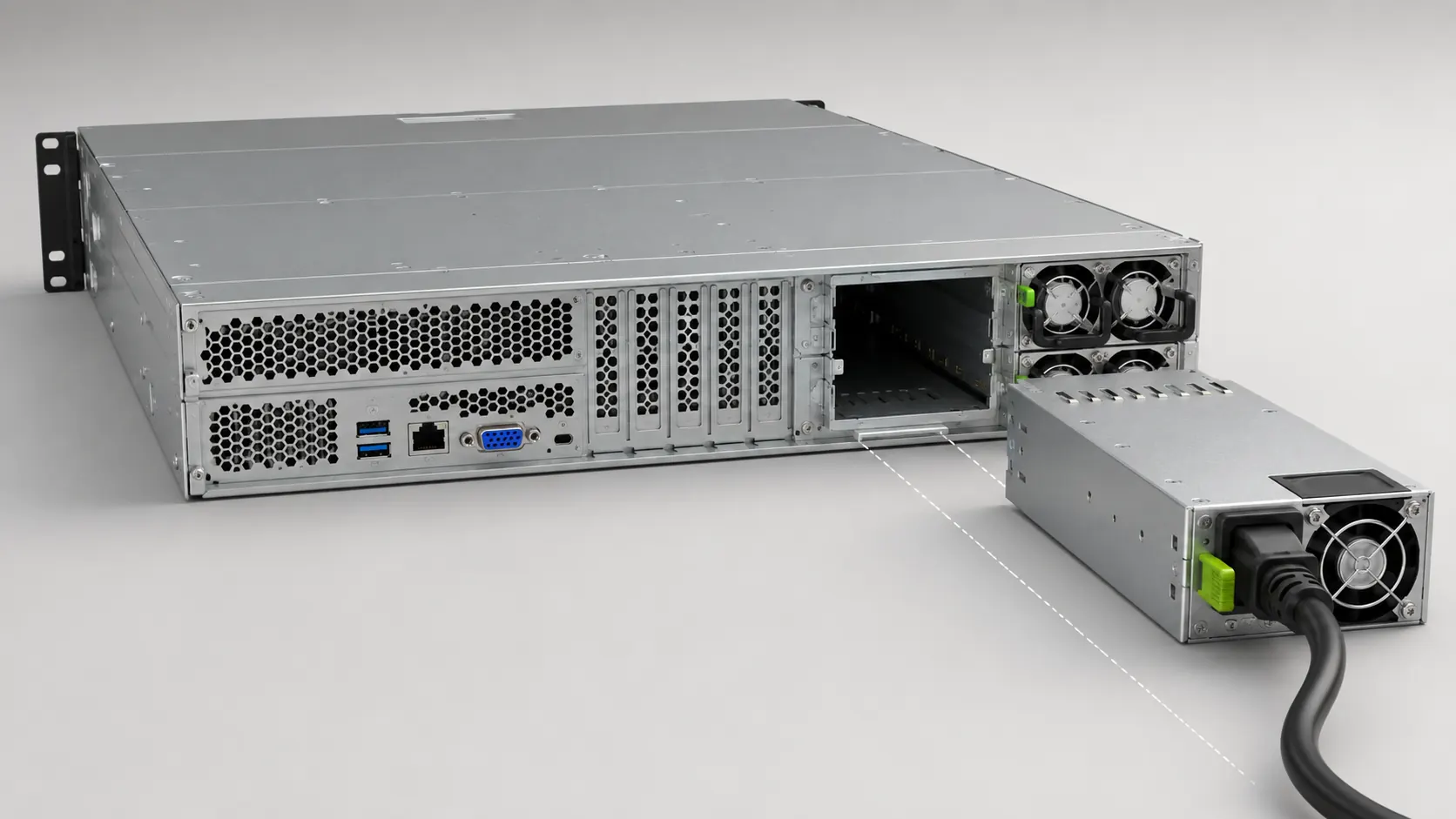 two unit server power supply chassis fit and clearance
