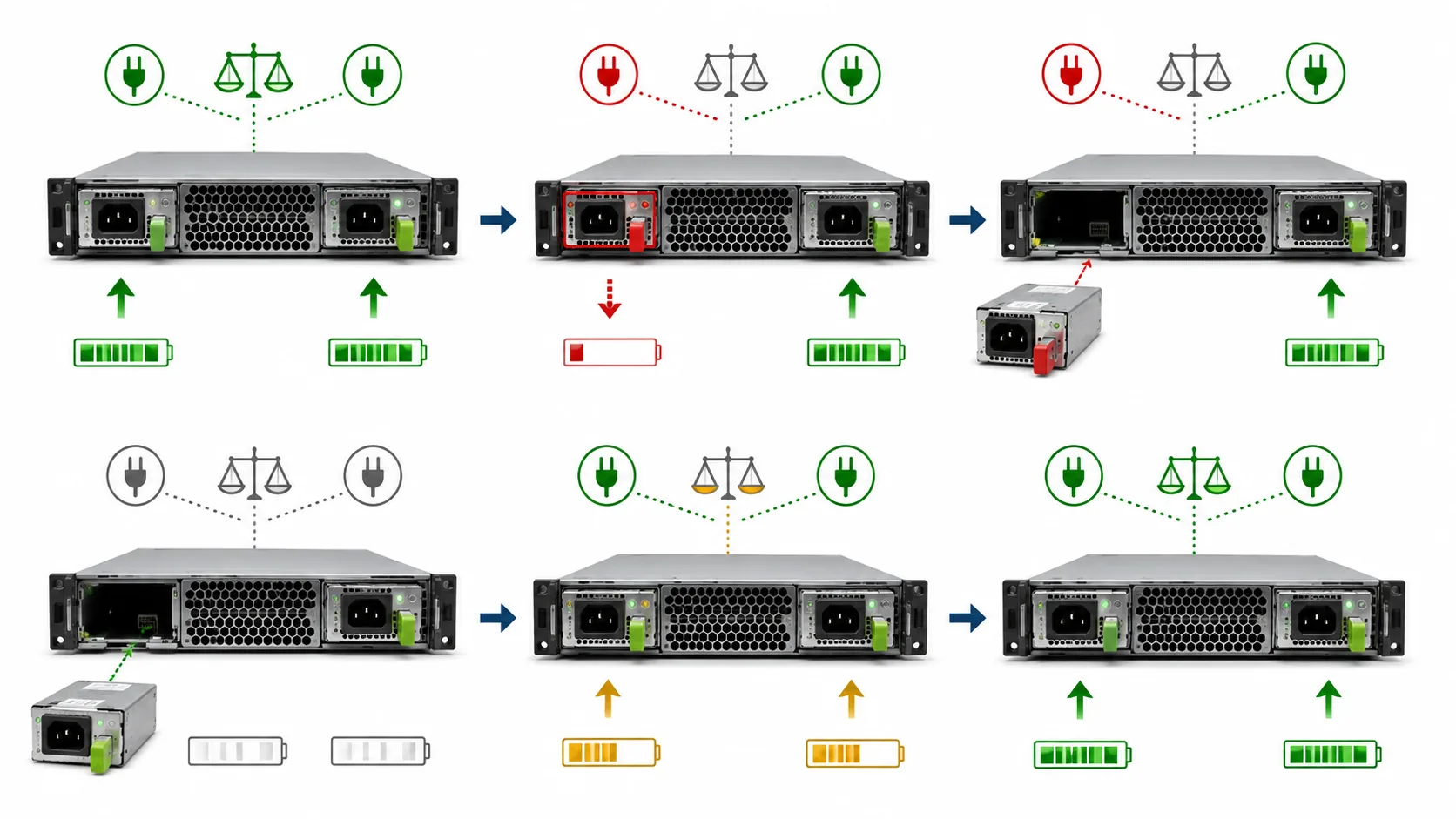 Vendor-neutral telemetry path from redundant server PSUs to an operations monitoring system