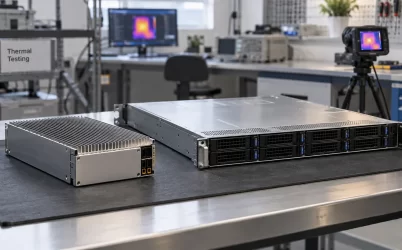 Fanless server power supply thermal bench