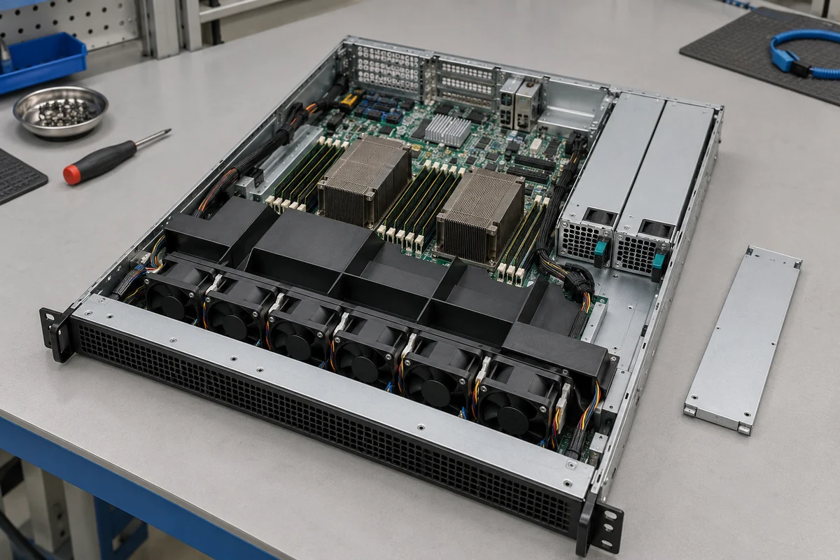 Host fan wall cooling fanless PSU