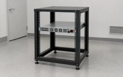 Quiet one U server power supply in rack