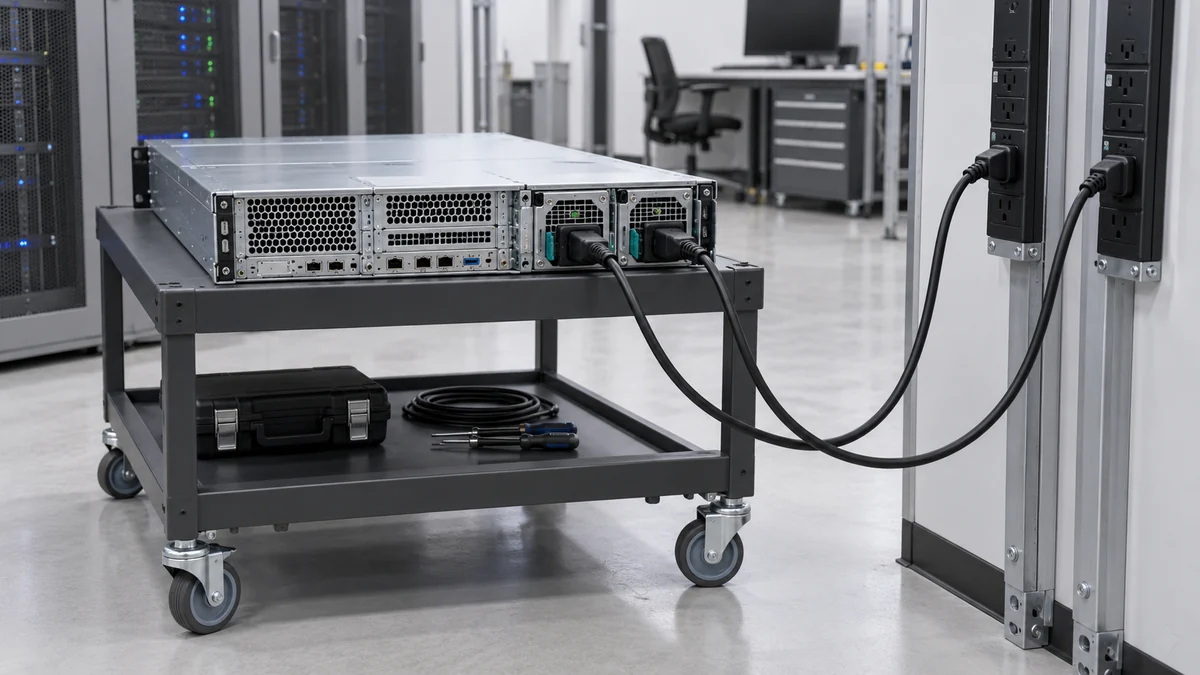 Redundant server PSU shared load rack