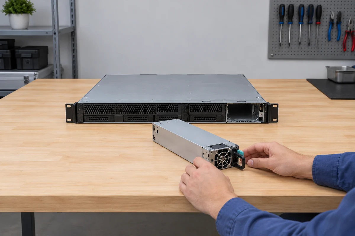 Removable server PSU cage contact