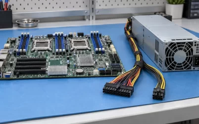 Server motherboard main and CPU power cables