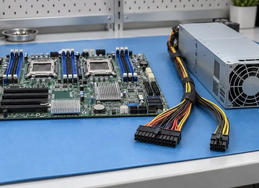 Server motherboard main and CPU power cables