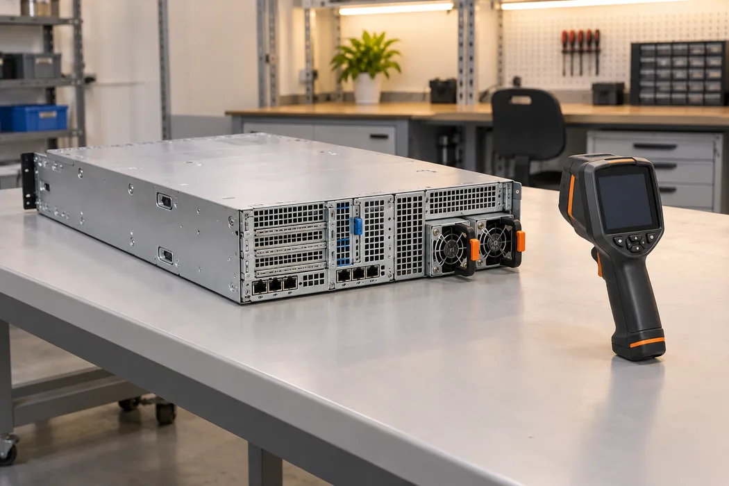 Server power bay thermal inspection