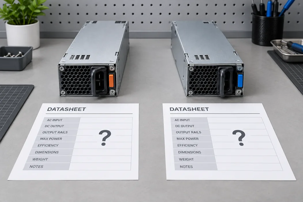 Server power supply datasheet verification