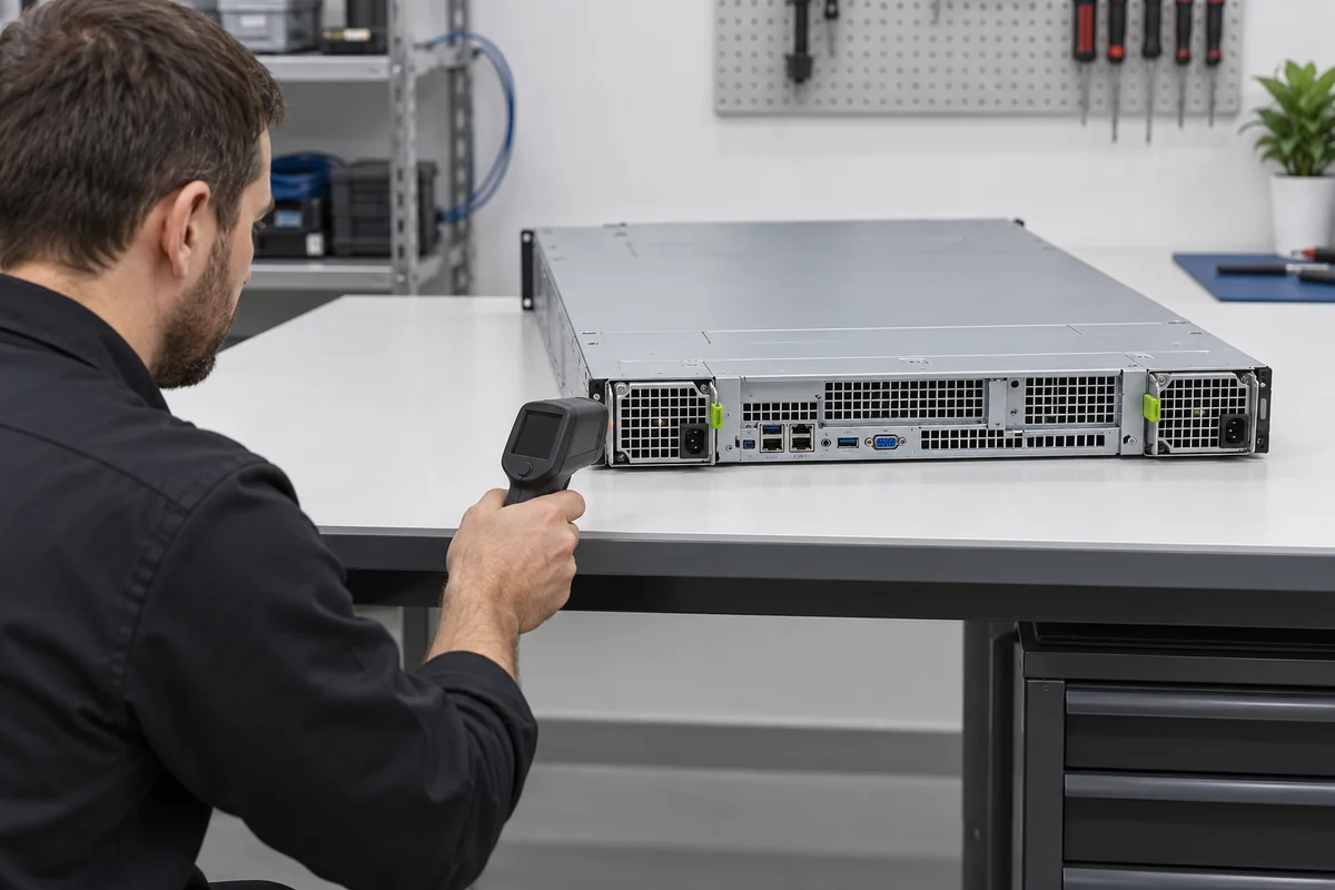 Server PSU exhaust heat measurement